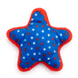Blue Star Catnip Cat Toy with Orange Trim and Crinkle, front view with star print
