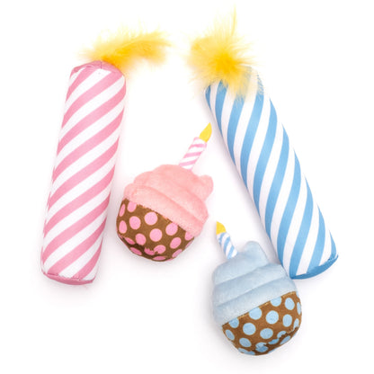 Birthday Cupcake & Candle Cat Toy Set Cat Toy – Pink & Blue, Size One Size