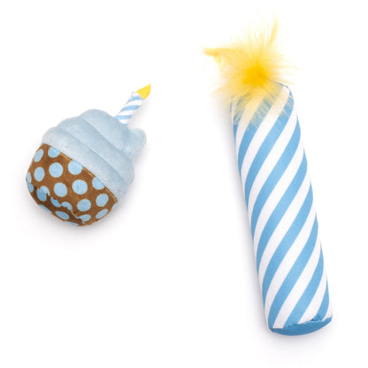 Birthday Cupcake & Candle Cat Toy Set Cat Toy – Pink & Blue, Size One Size