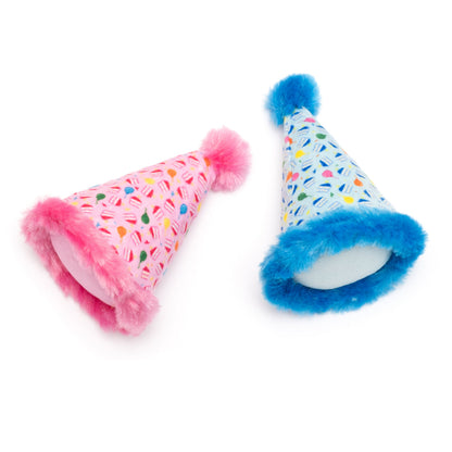 Birthday Hat Cat Cat Toy – Pink & Blue, Size One Size