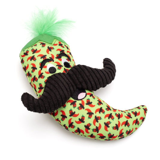 Lime Chili Pepper Catnip Kicker Toy with Crinkle Sound, angled view