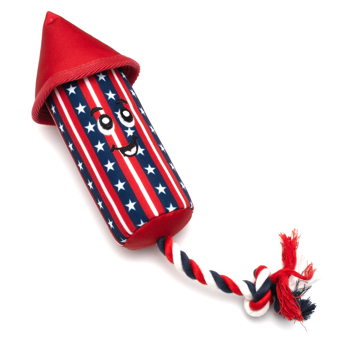 Firecracker Dog Toy – Red/White/Blue, Size One Size