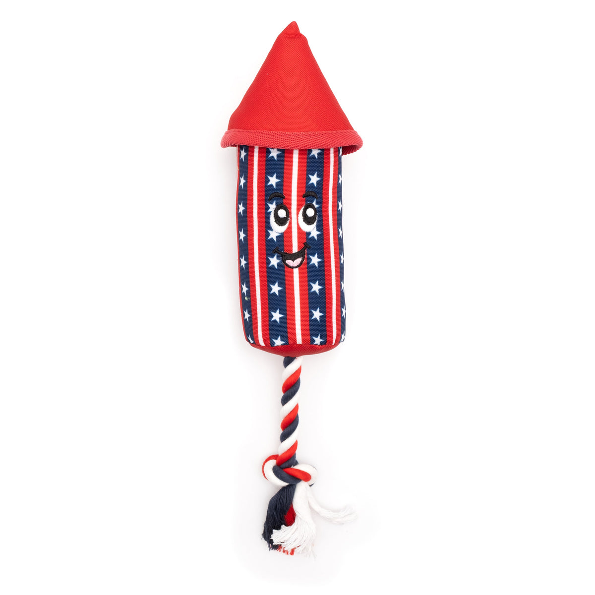 Firecracker Dog Toy – Red/White/Blue, Size One Size