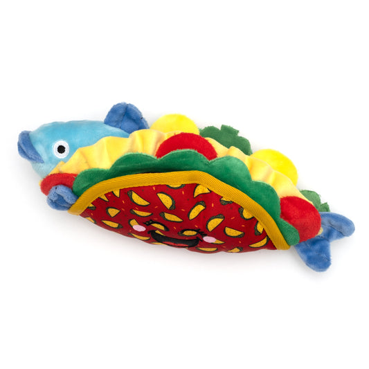 Fish Taco Squeaky Dog Toy, reverse angle