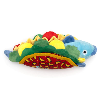 Fish Taco Squeaky Dog Toy, side view