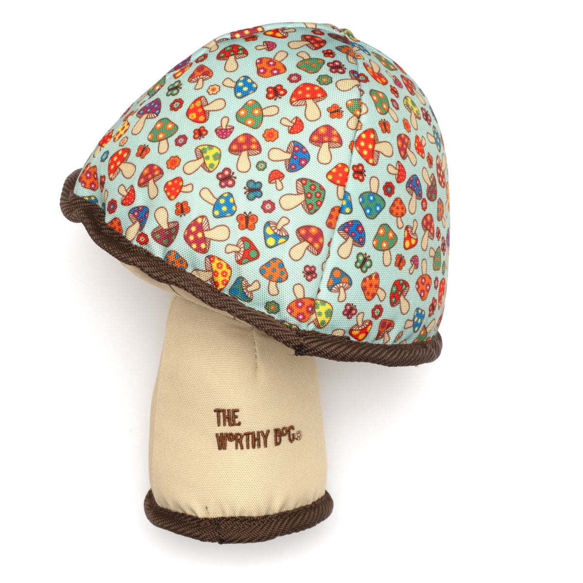 Mushroom Squeaky Dog Toy in mint green, product view 3
