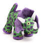 Green Triceratops Squeaky Dinosaur Dog Toy, front angle