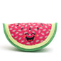 Pink Watermelon Squeaky Dog Toy, front view of slice