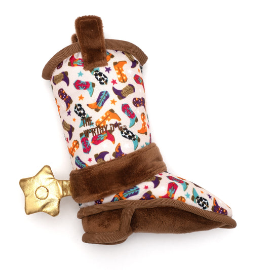 Cowboy Boot Squeaky Dog Toy, opposite side of boot