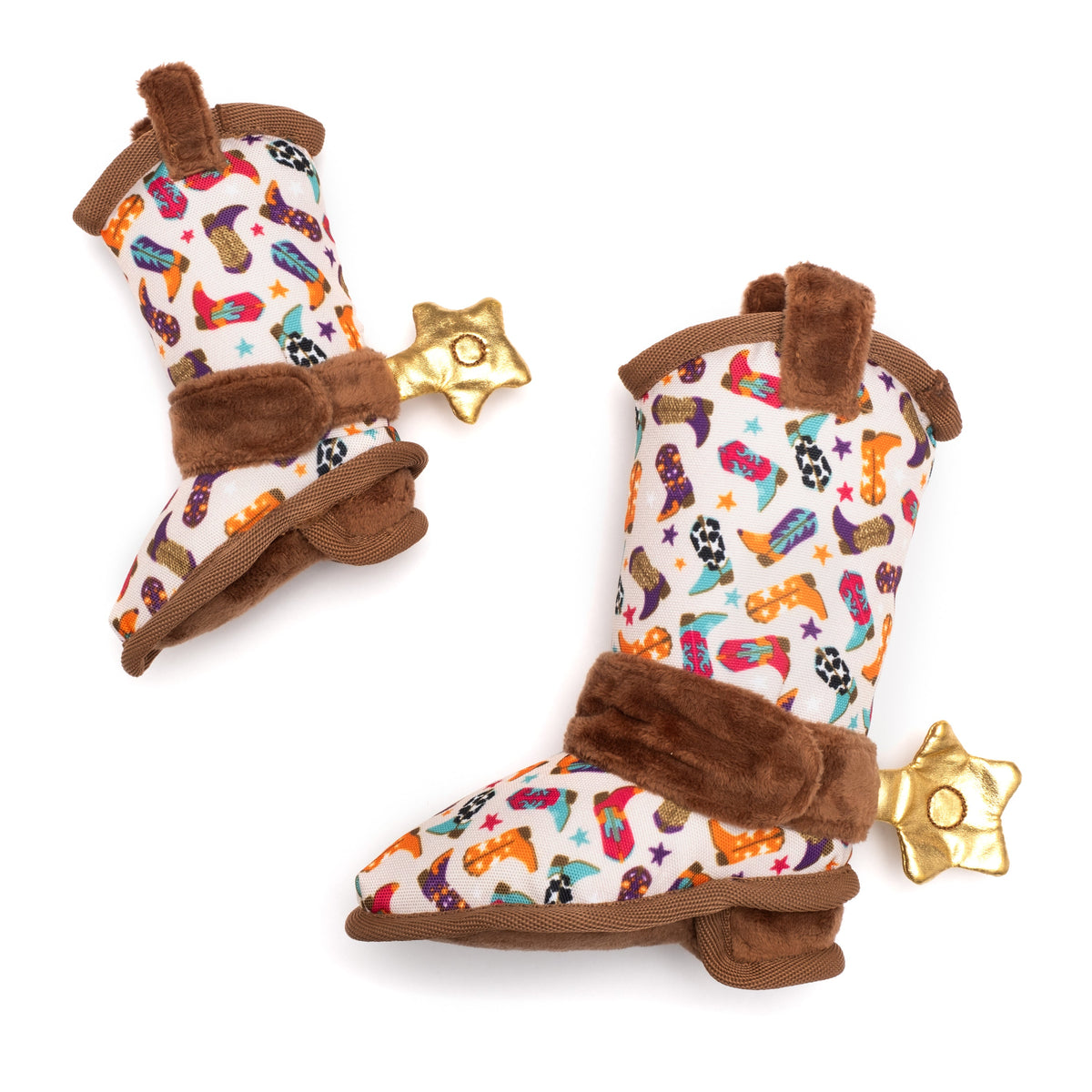 Cowboy Boot Squeaky Dog Toy, Small and Large size comparison