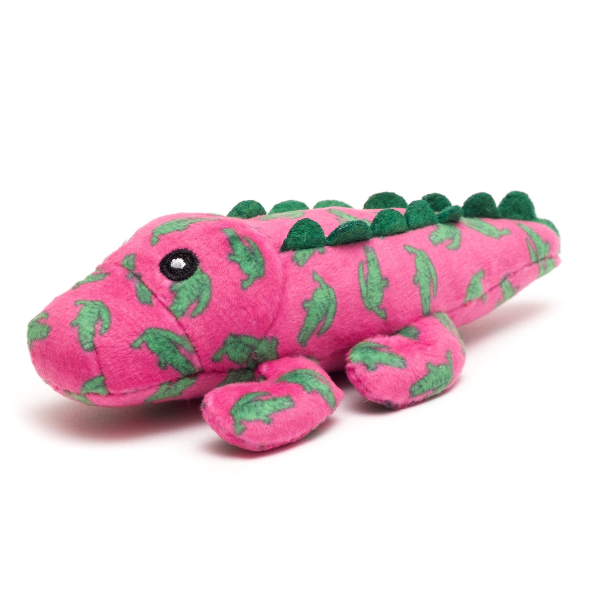 Pink Alligator Catnip Cat Toy, front angle of pink alligator