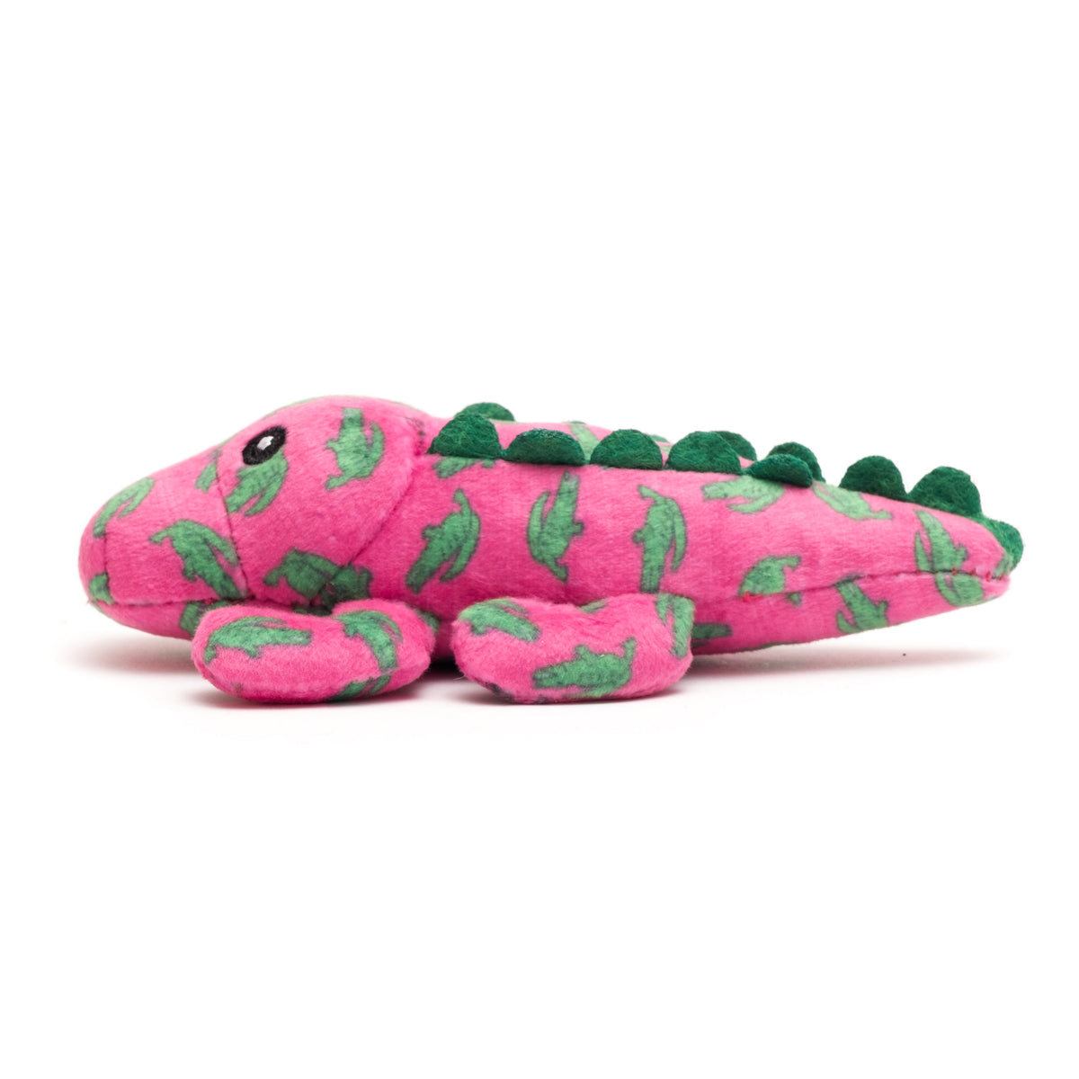 Pink Alligator Catnip Cat Toy, side view