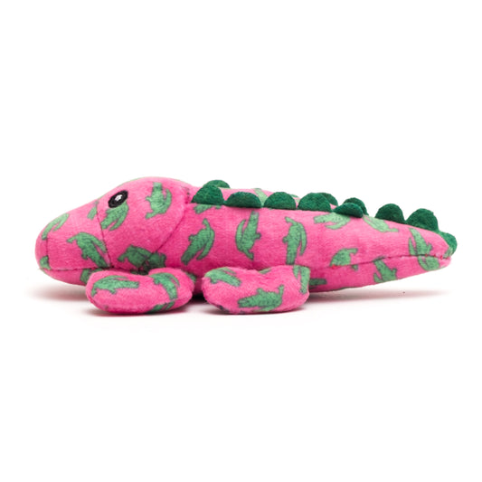 Pink Alligator Catnip Cat Toy, side view