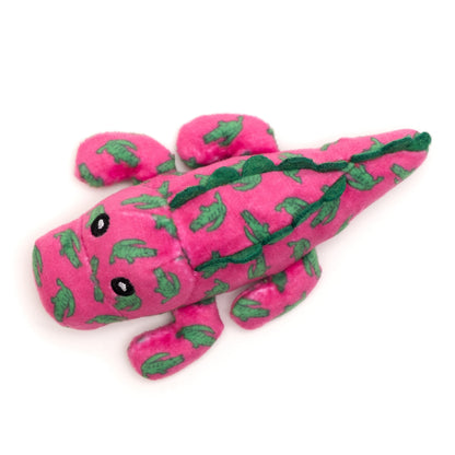 Pink Alligator Catnip Cat Toy, top view