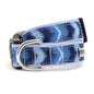 Ombre Chevron Nylon Dog Collar in blue, main product view