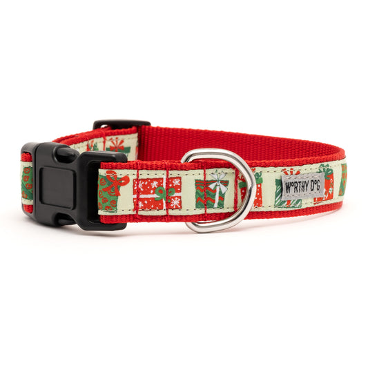 Presents Dog Collar – Green, Sizes XS–XL