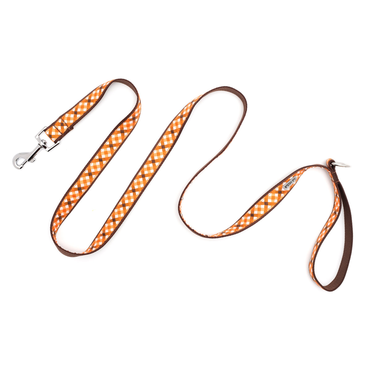 Fall Check Dog Leash – Brown/Orange, Sizes S, L