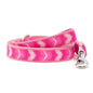 Ombre pink ribbon and nylon dog leash, coiled leash