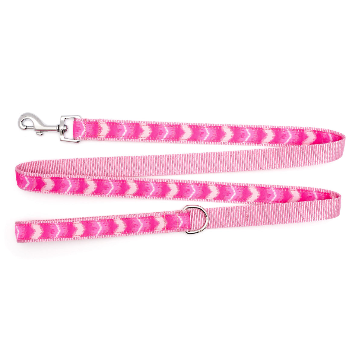 Ombre pink ribbon and nylon dog leash, product view 5