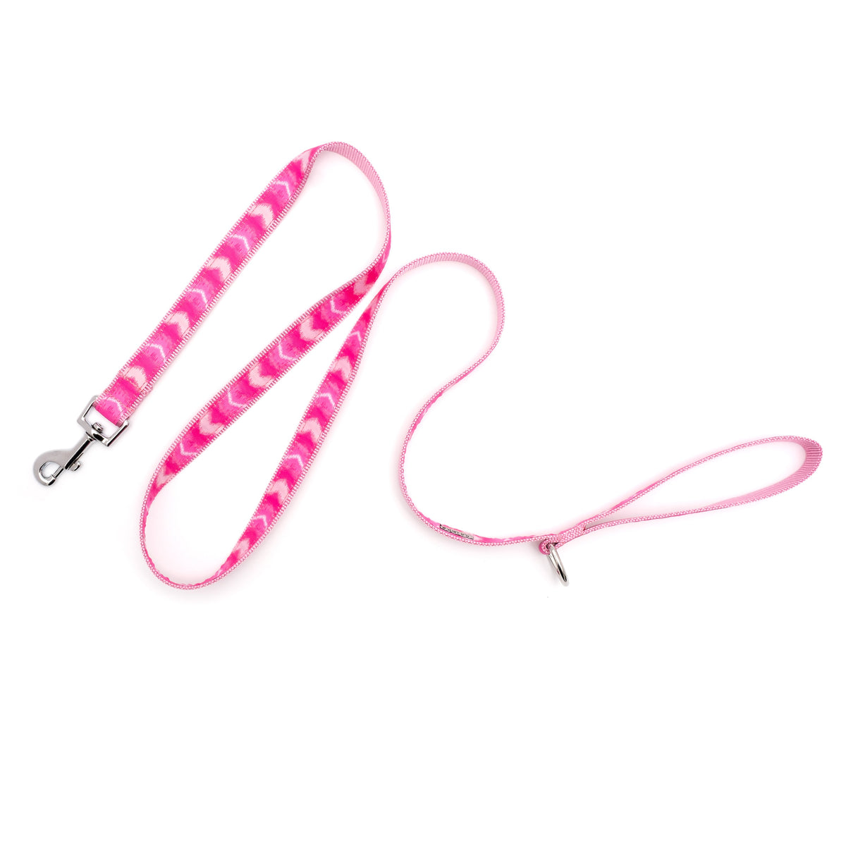 Ombre pink ribbon and nylon dog leash, product view 6