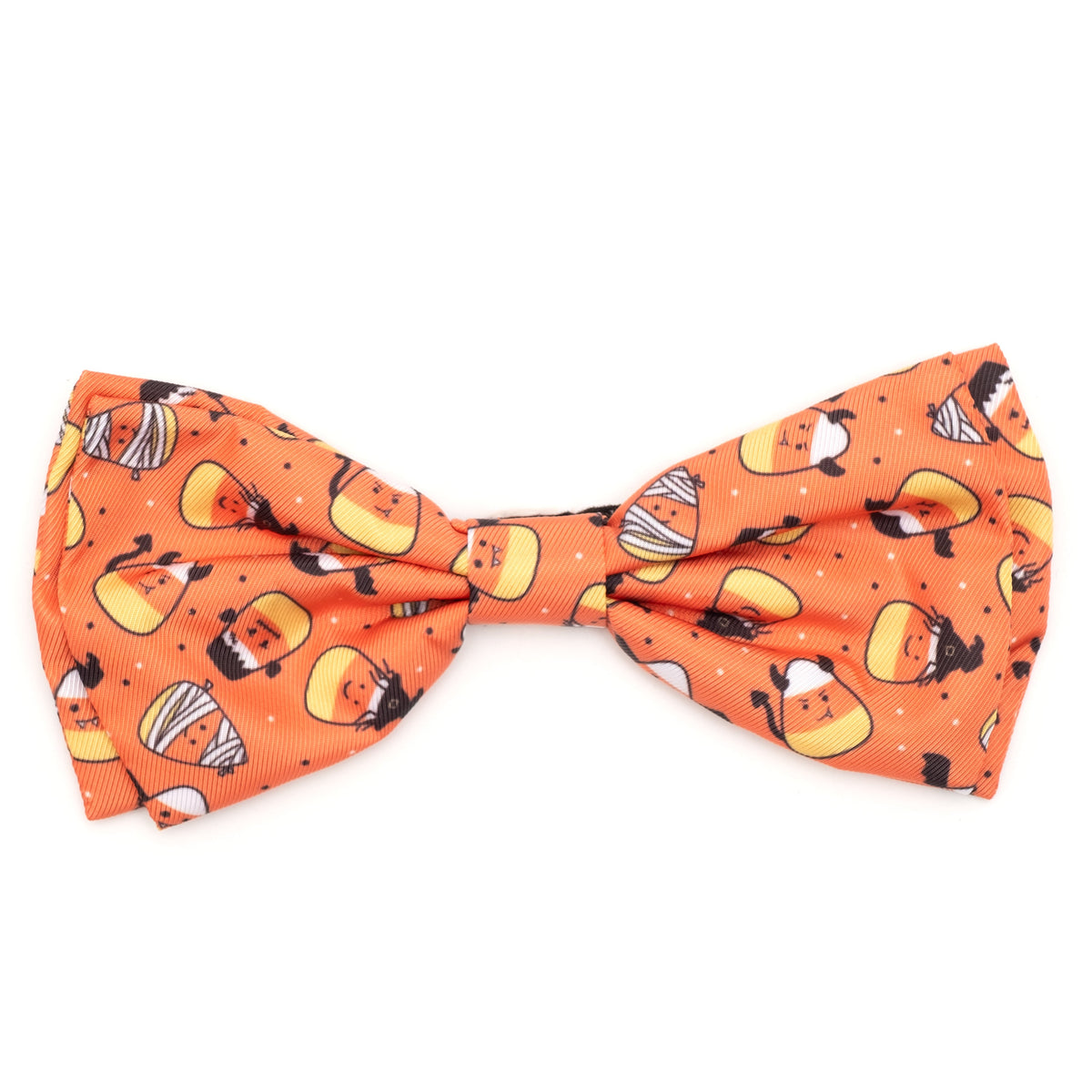Candy Corn Ghouls Dog Bow Tie – Polyester, Orange, Sizes S, L