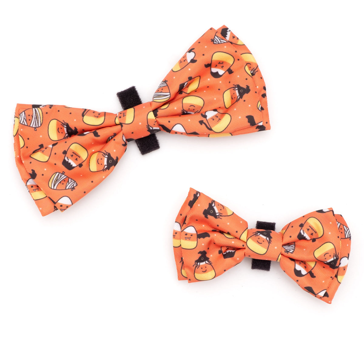Candy Corn Ghouls Dog Bow Tie – Polyester, Orange, Sizes S, L