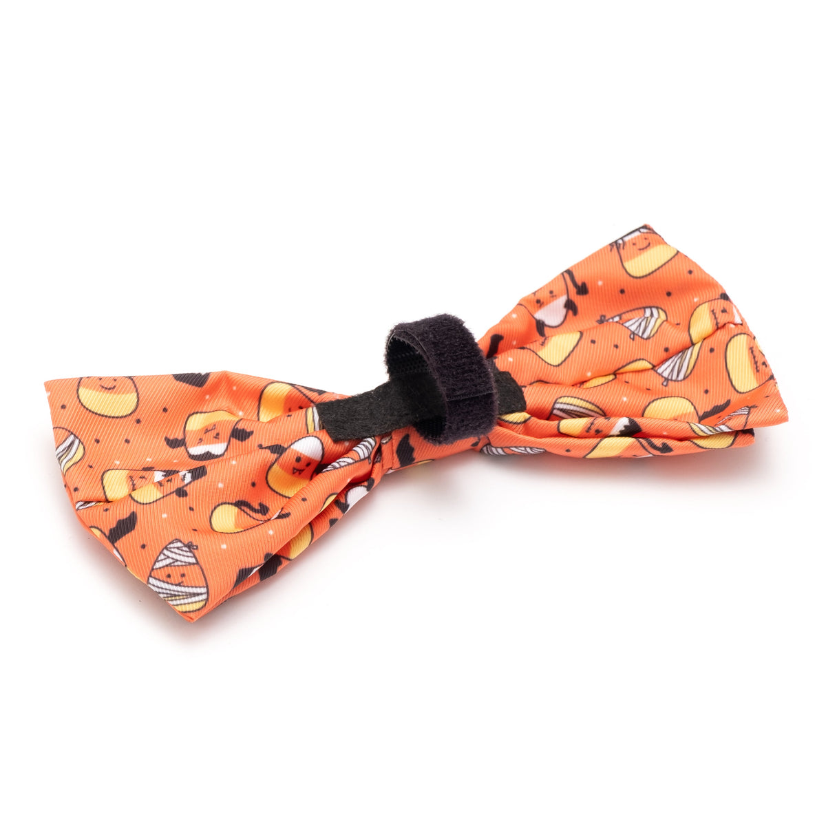 Candy Corn Ghouls Dog Bow Tie – Polyester, Orange, Sizes S, L