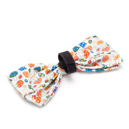 Mushrooms Dog Bow Tie – Polyester, Mint Green, Sizes S, L