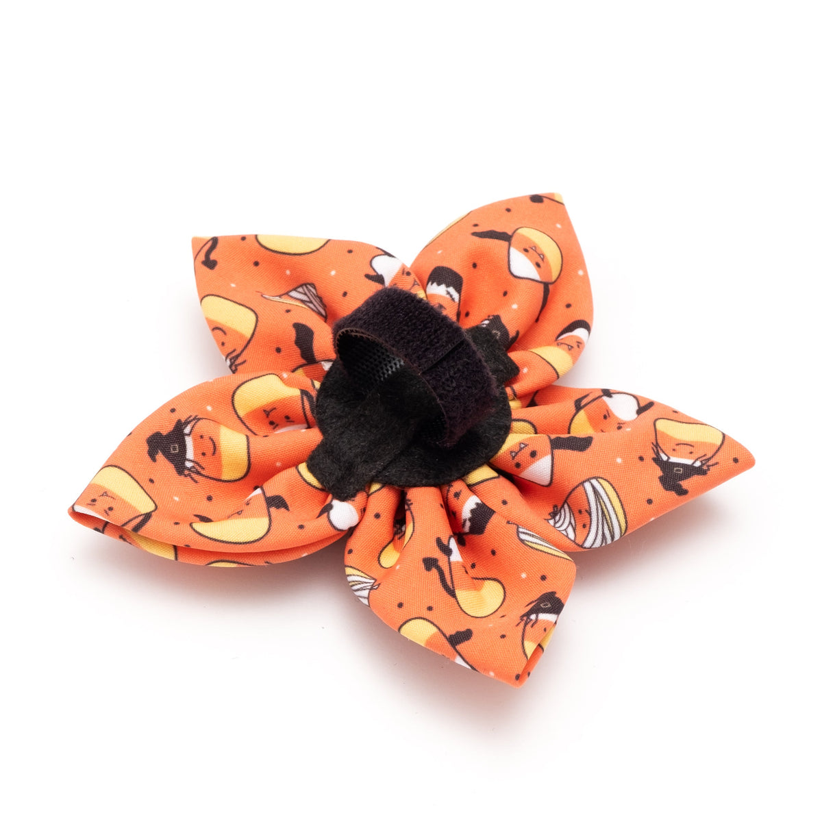 Candy Corn Ghouls Dog Flower – Polyester, Orange, Sizes S, L
