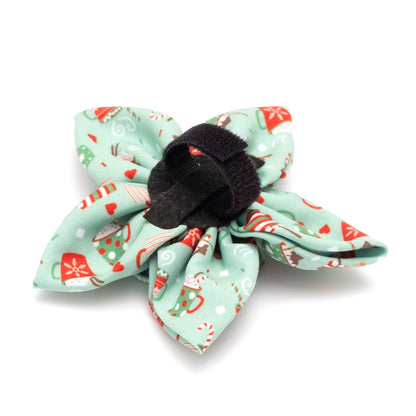Holiday Lattes Dog Flower – Polyester, Green, Sizes S, L