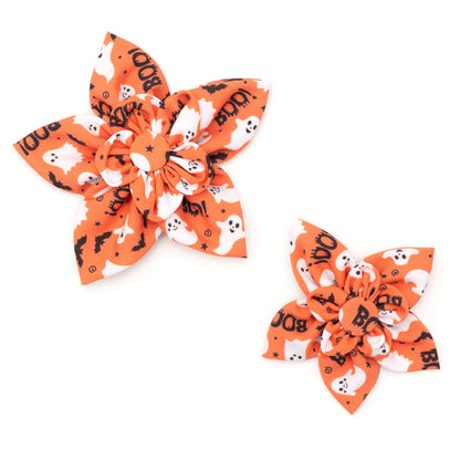 Spooky Dog Flower – Polyester, Orange, Sizes S, L