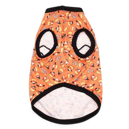 Candy Corn Ghouls Dog Tank Top – Polyester, Orange, Sizes XS–XXL