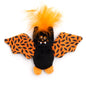 Black and Orange Bat Catnip Cat Toy, front view with orange wings