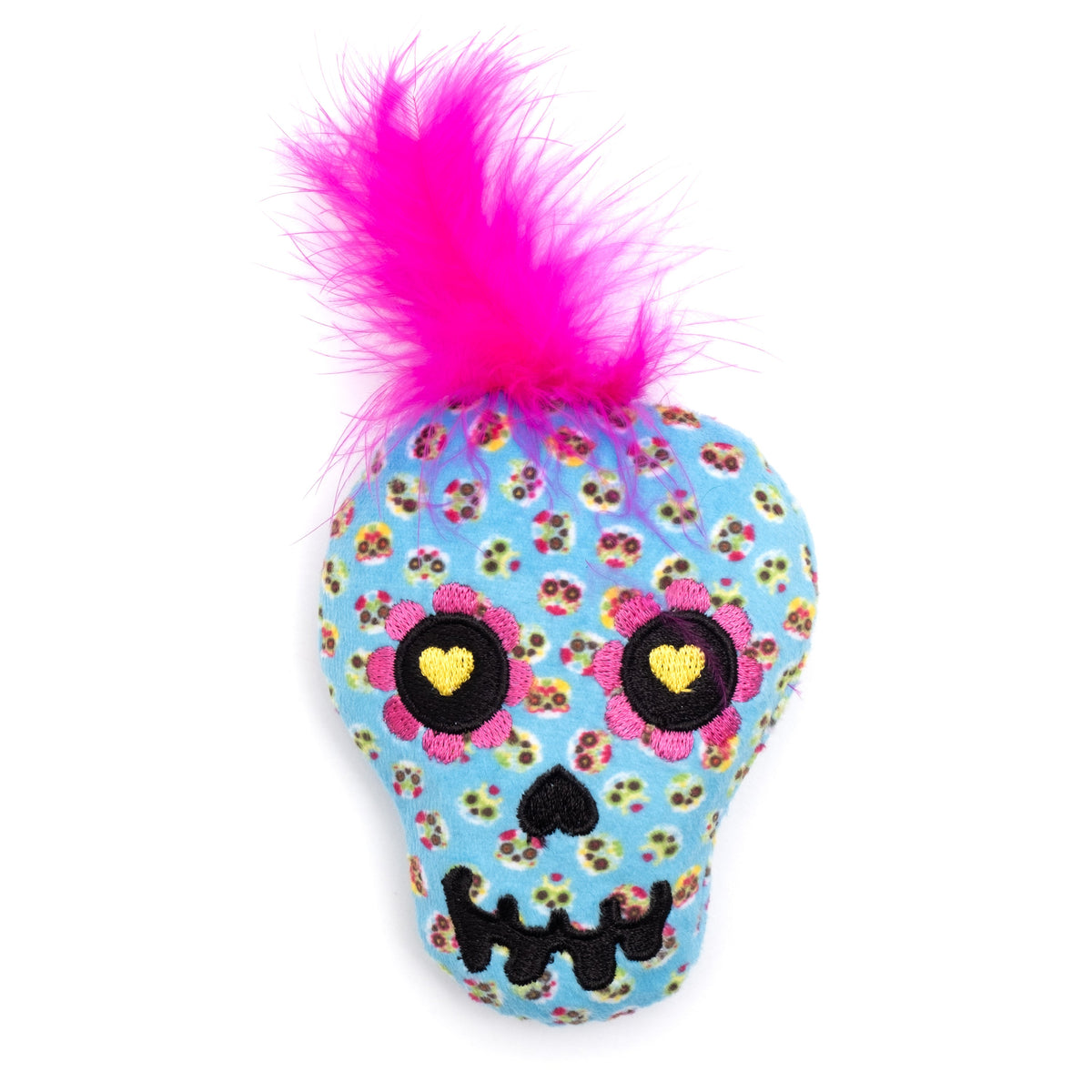 Sugar Skull Cat Cat Toy – Blue, Size One Size