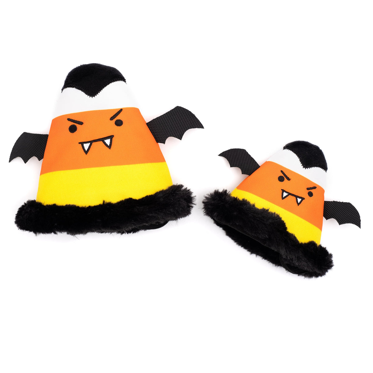 Candy Corn Ghouls Party Dog Hat – Nylon, Multicolored, Sizes S, L