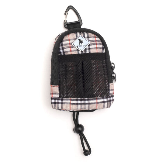 Backpack Poop Dog Bag Dispenser – Tan Plaid, Size One Size