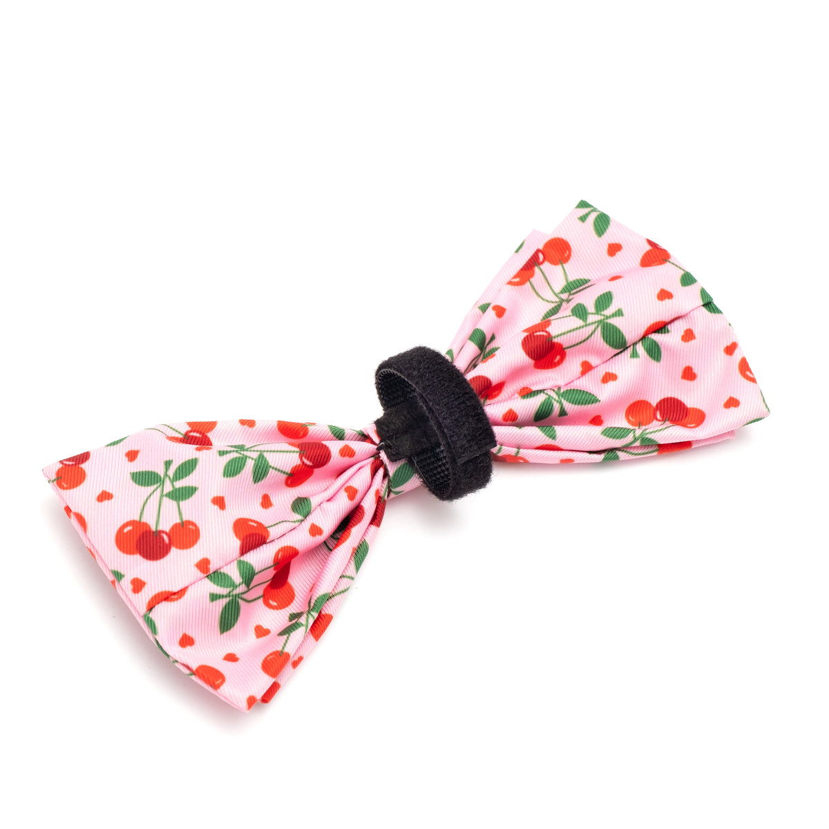 Cherries Jubilee Dog Bow Tie – Polyester, Pink, Sizes S, L