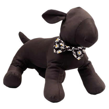 Lazy Daisy Dog Bow Tie – Polyester, Black, Sizes S, L