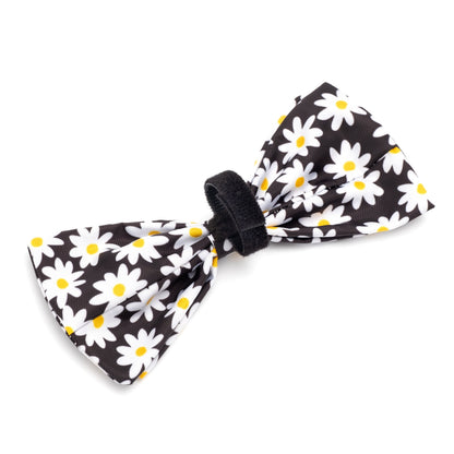 Lazy Daisy Dog Bow Tie – Polyester, Black, Sizes S, L