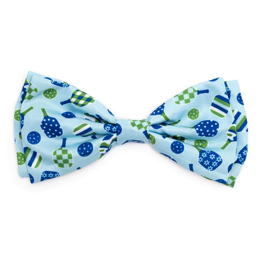 Pickleball Dog Bow Tie – Polyester, Blue, Sizes S, L