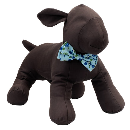 Pickleball Dog Bow Tie – Polyester, Blue, Sizes S, L