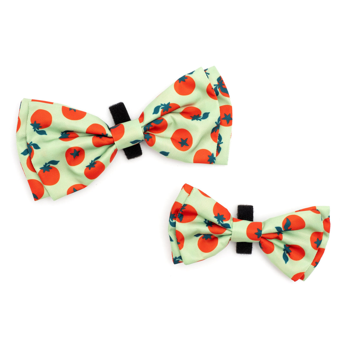 Tomatoes Dog Bow Tie – Polyester, Green, Sizes S, L