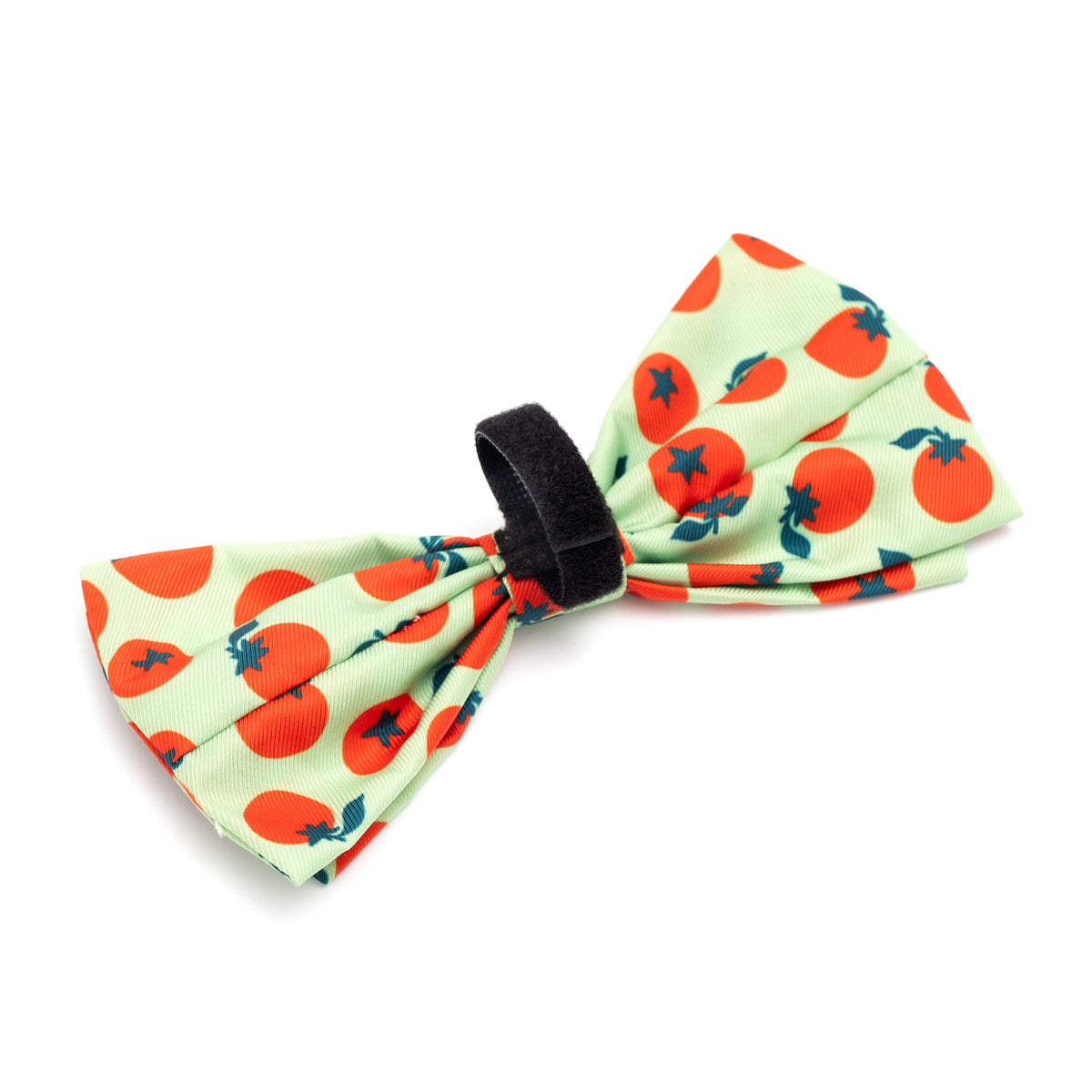 Tomatoes Dog Bow Tie – Polyester, Green, Sizes S, L