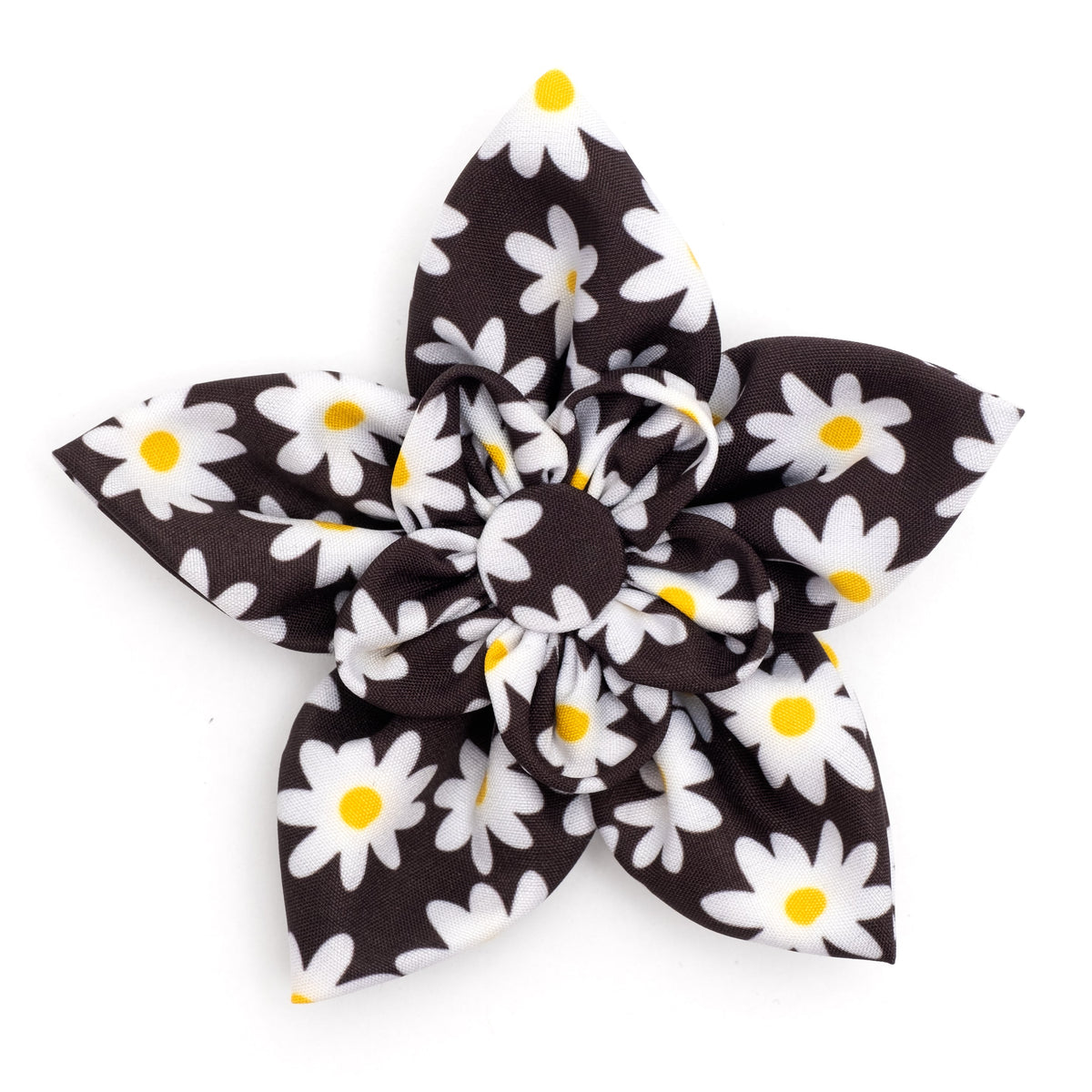 Lazy Daisy Dog Flower – Polyester, Black, Sizes S, L