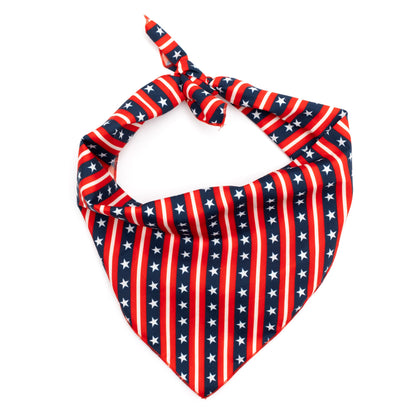 Bias Stars and Stripes Dog Bandana – Polyester, Red/White/Blue, Sizes S, L