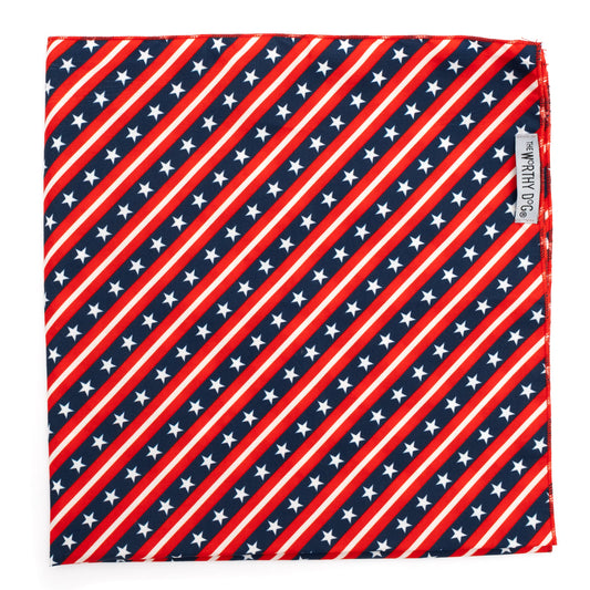 Bias Stars and Stripes Dog Bandana – Polyester, Red/White/Blue, Sizes S, L