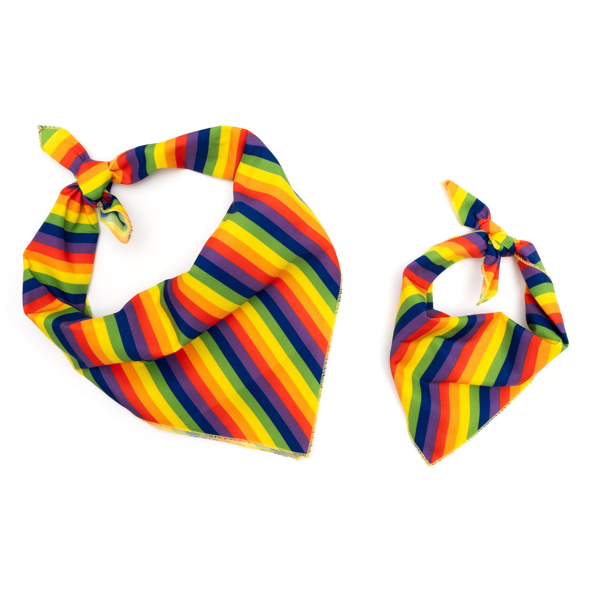 Rainbow Dog Bandana – Polyester, Multicolored, Sizes S, L