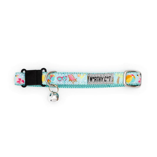 Life's a Beach Cat Collar – Mint Green, Size One Size