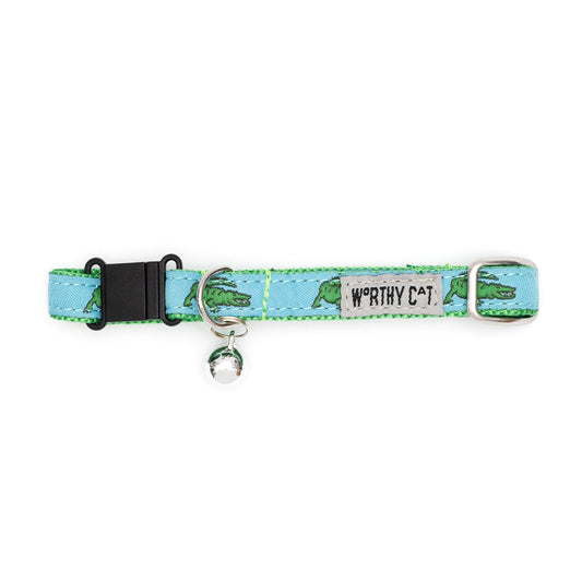 Alligators Cat Collar – Blue & Pink, Size One Size