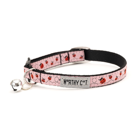 Ladybug Cat Collar – Pink, Size One Size